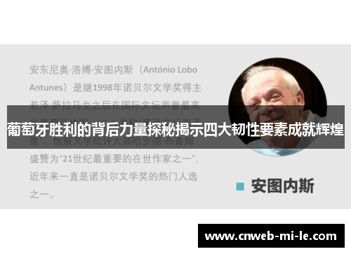 葡萄牙胜利的背后力量探秘揭示四大韧性要素成就辉煌