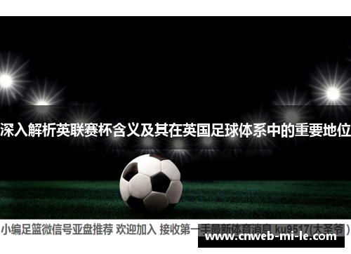 深入解析英联赛杯含义及其在英国足球体系中的重要地位